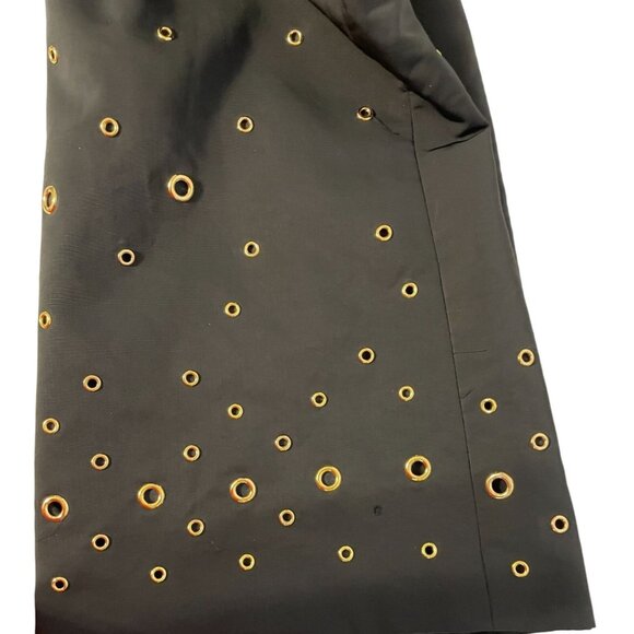 Michael Kors S Womens Black Trench Coat With Gold Grommets and belted - Picture 8 of 13